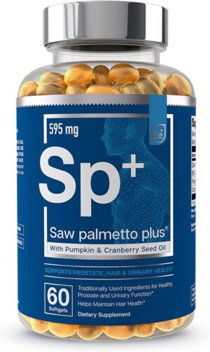 Frasco de Saw Palmetto Plus para salud prostática masculina