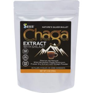 Version 1.0.0 Sayan extracto Chaga orgánico con Shilajit polvo 4oz