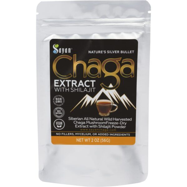 Sayan extracto orgánico de hongo chaga con polvo shilajit para salud