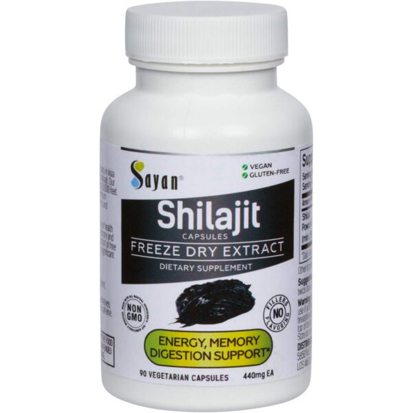 Version 1.0.0 Shilajit Sayan cápsulas frasco frontal