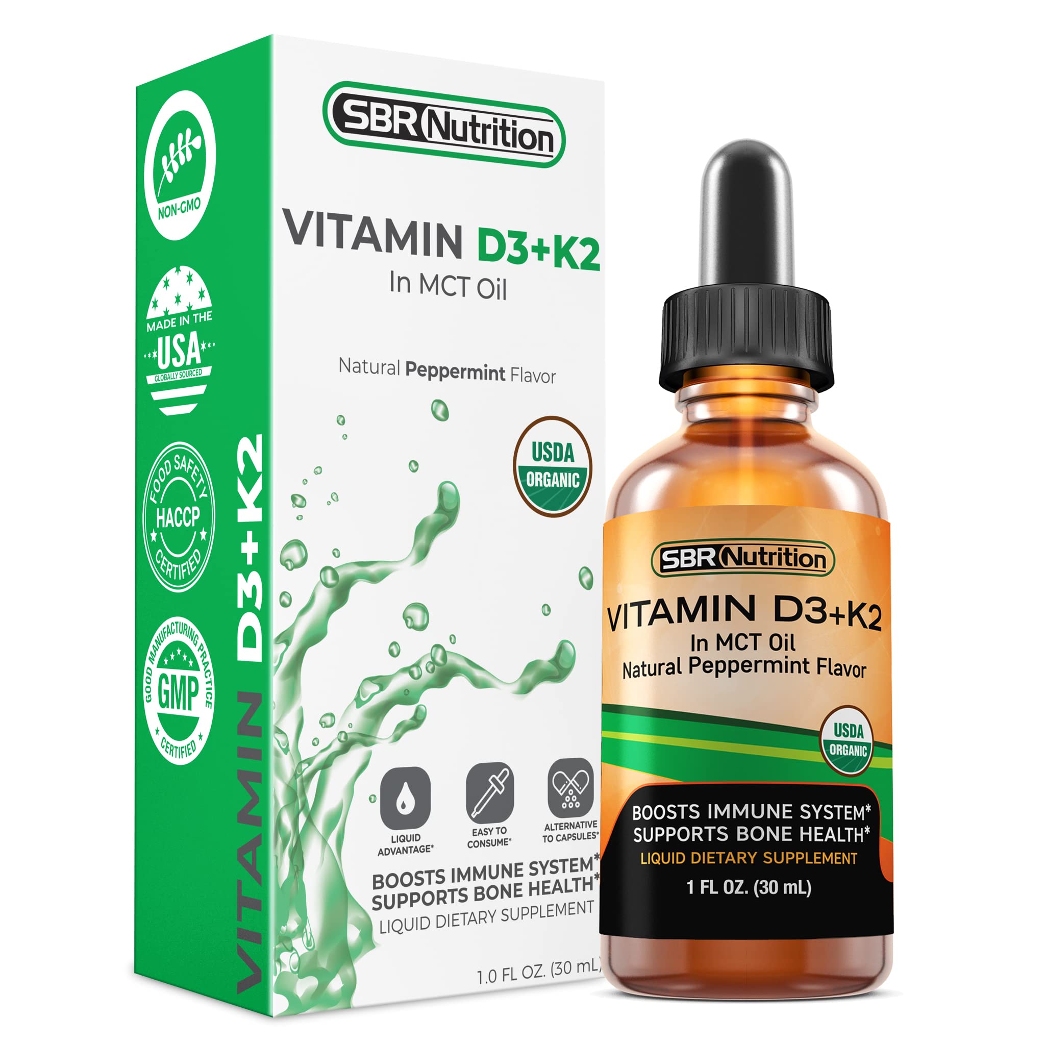 SBR Nutrition Vitamin D3 K2 Liquid Drops