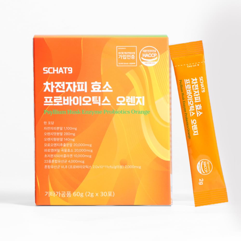 SCHAT9 Psyllium Husk Probiotics Orange Enzymes, 105 g