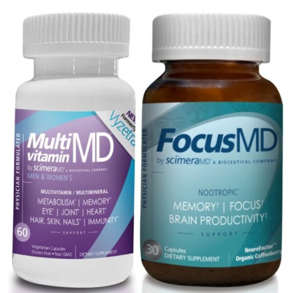 Frontal del empaque Scimera Focus Multivitamin