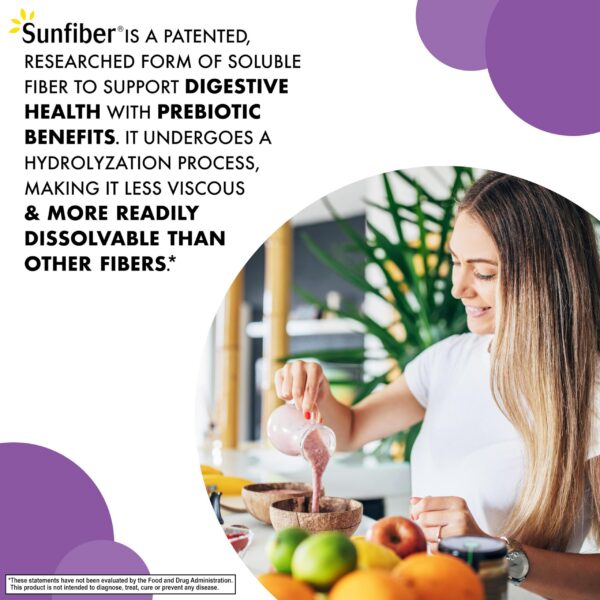 Scoop polvo fibra BlueBonnet Sunfiber para solución instantánea saludable