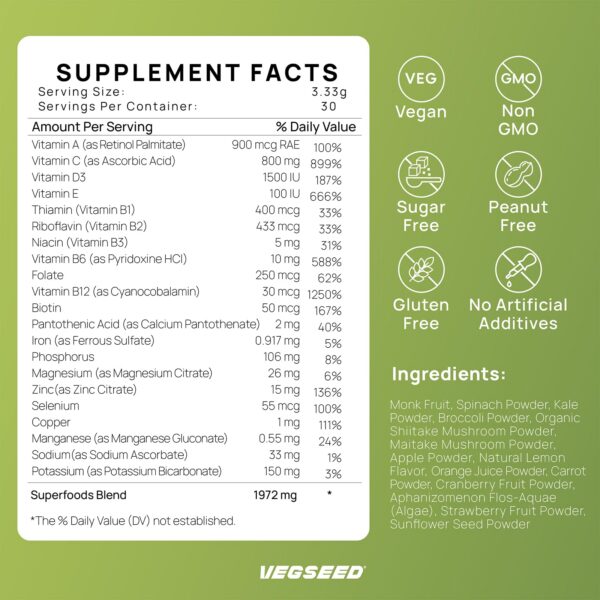 Version 1.0.0 Scoop Vegseed greens superfoods para preparación diaria