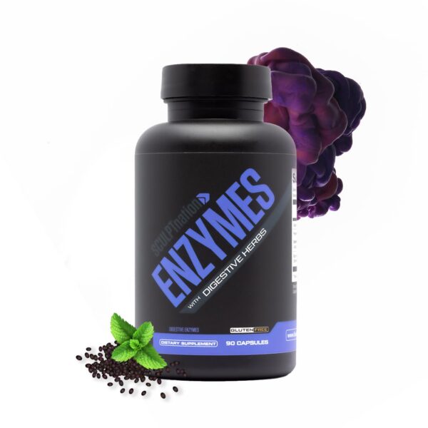 Frente de la botella Sculpt Nation Digestive Enzymes
