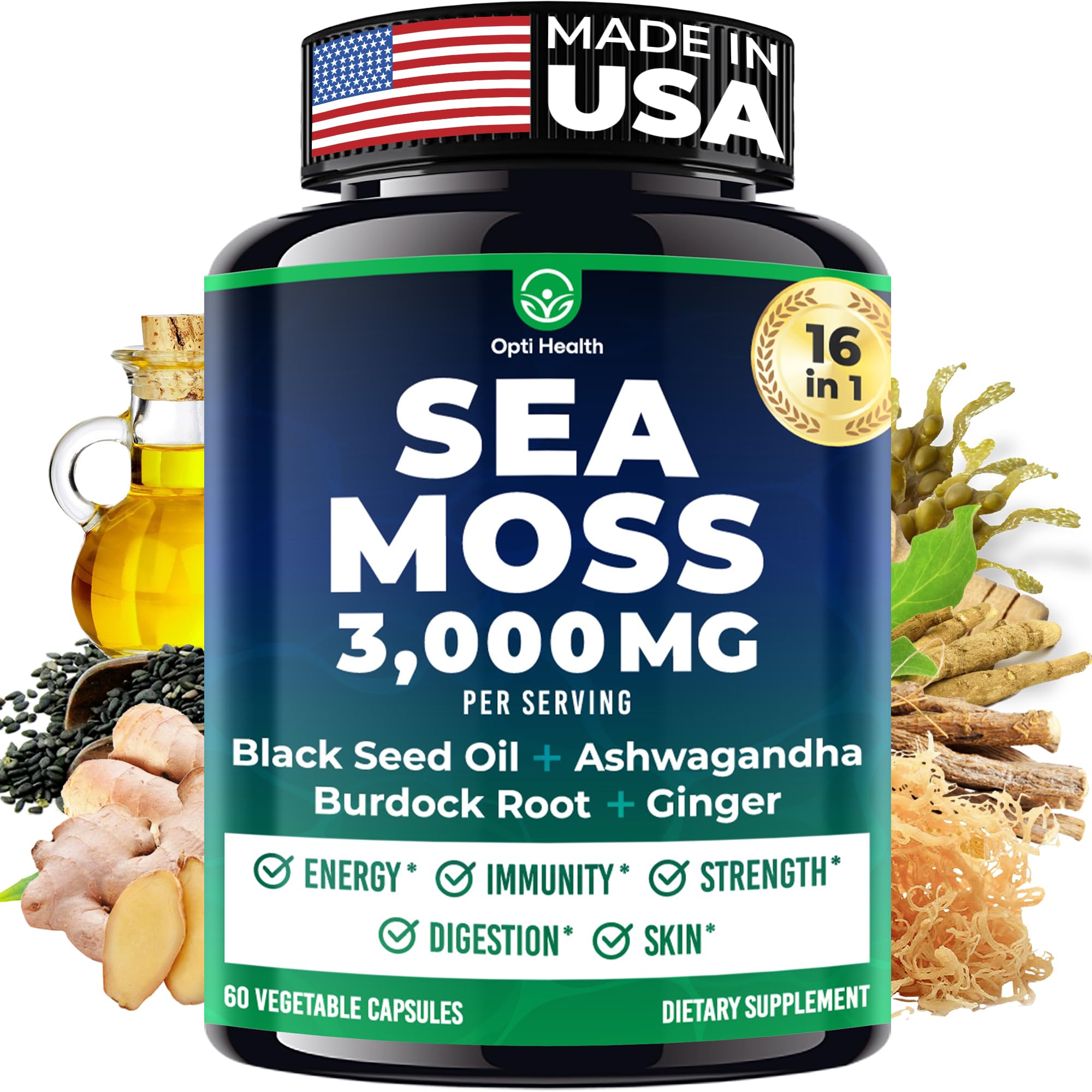 Opti Health Sea Moss with Black Seed and Ashwagandha