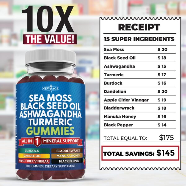 Etiqueta Sea Moss Gummies open back