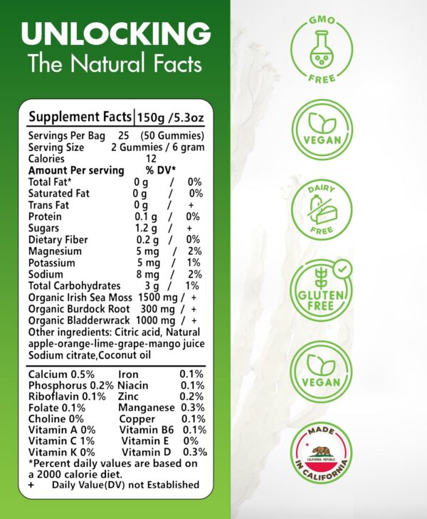 Version 1.0.0 BIO VITALICA gomitas Sea Moss etiqueta lateral