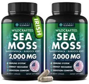 Version 1.0.0 Secret Element cápsulas musgo marino irlandés botella frontal