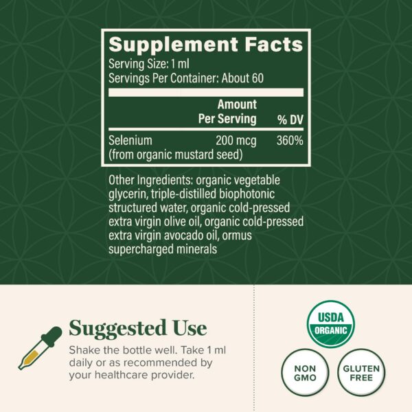 Etiqueta de selenium 200mcg