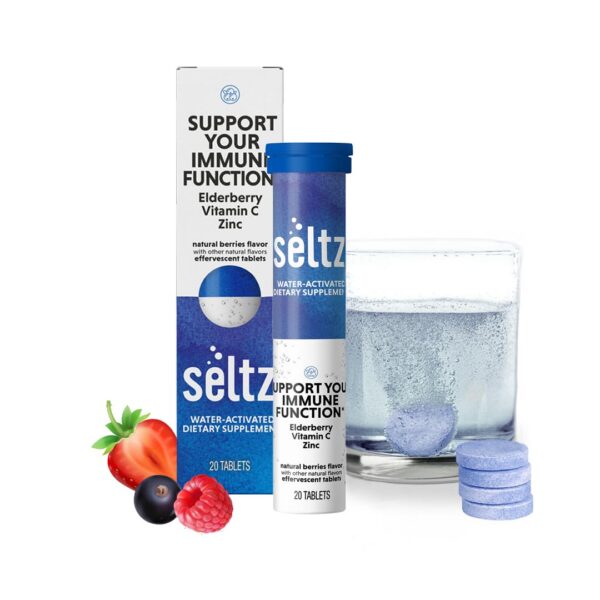 Seltz efervescentes envase con tabletas sabor baya