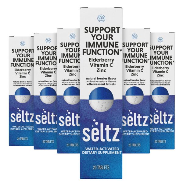 Frente de Seltz vitaminas efervescentes C sauco zinc