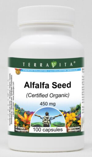 Semilla de alfalfa orgánica 450mg TerraVita suplemento natural
