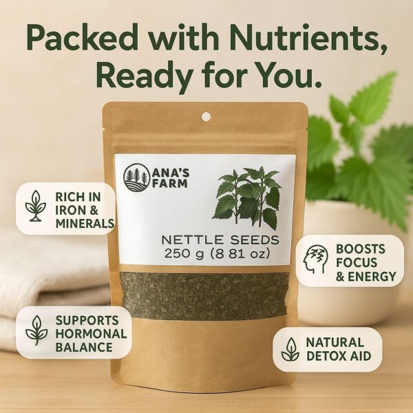 Semillas de ortiga naturales close-up textura