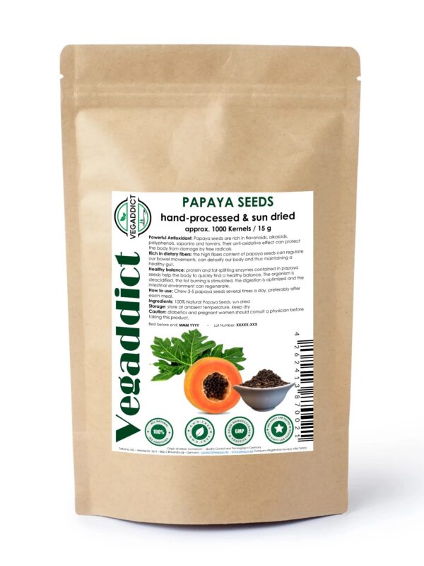 Semillas naturales de papaya secadas al sol aprox 1000 semillas