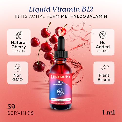 Etiqueta frontal de SEREMONY B12 gotas