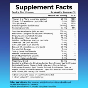 Serenoa Repens con beta sitosterol para salud prostática
