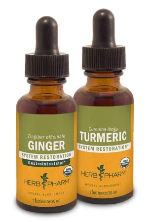 Set de extractos Herb Pharm jengibre y cúrcuma para salud