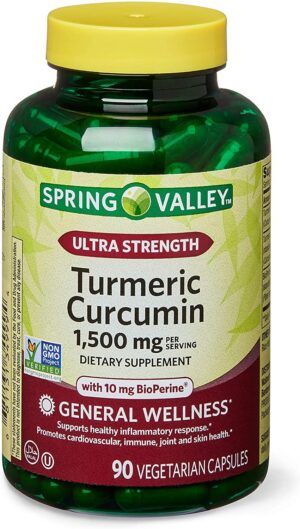 Version 1.0.0 Set Spring Valley cúrcuma 1500mg 90 cápsulas y guía