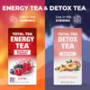 Version 1.0.0 Set Total Tea té energético y té detox sabor durazno y baya