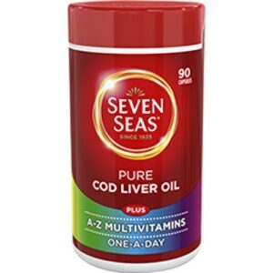 Version 1.0.0 Cápsulas Seven Seas Pure CLO multivitaminas abierta y mostrando contenido