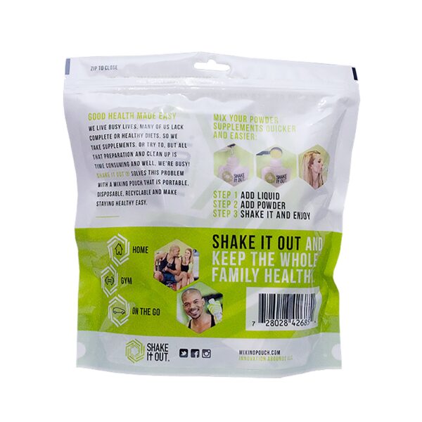 Version 1.0.0 Etiqueta y capacidad en la bolsa flexible