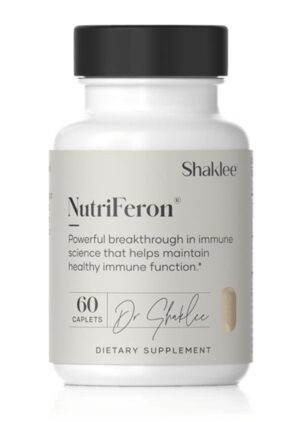Frasco Shaklee NutriFeron 60 cápsulas apoyando el sistema inmune