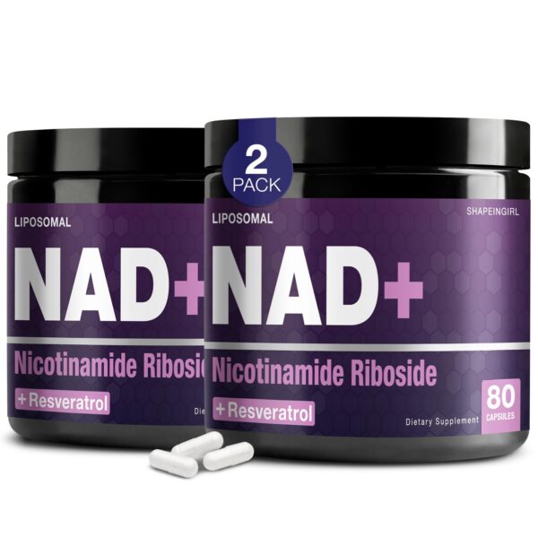 Frontal view de Shapeingirl NAD+ liposomal NR Resveratrol
