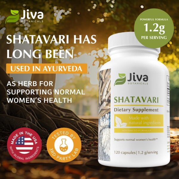 Shatavari Jiva Botanicals botella 120 cápsulas ayurvédico