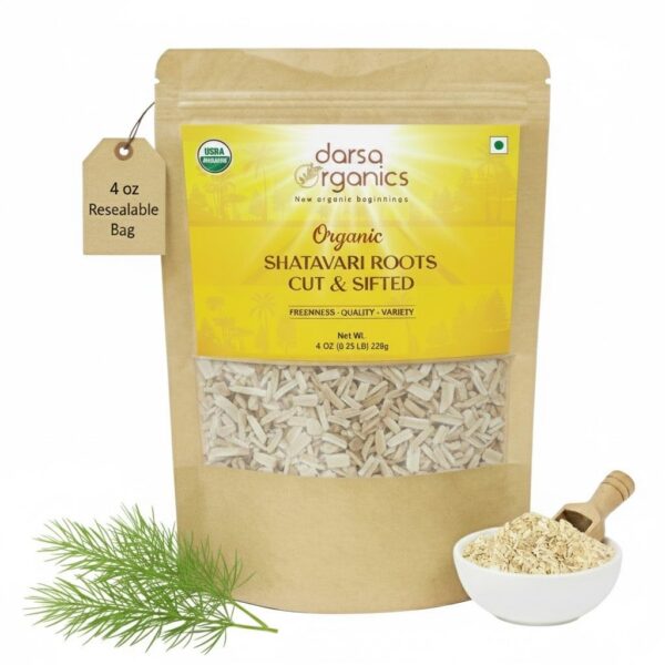 Shatavari orgánico de Darsa Organics frasco