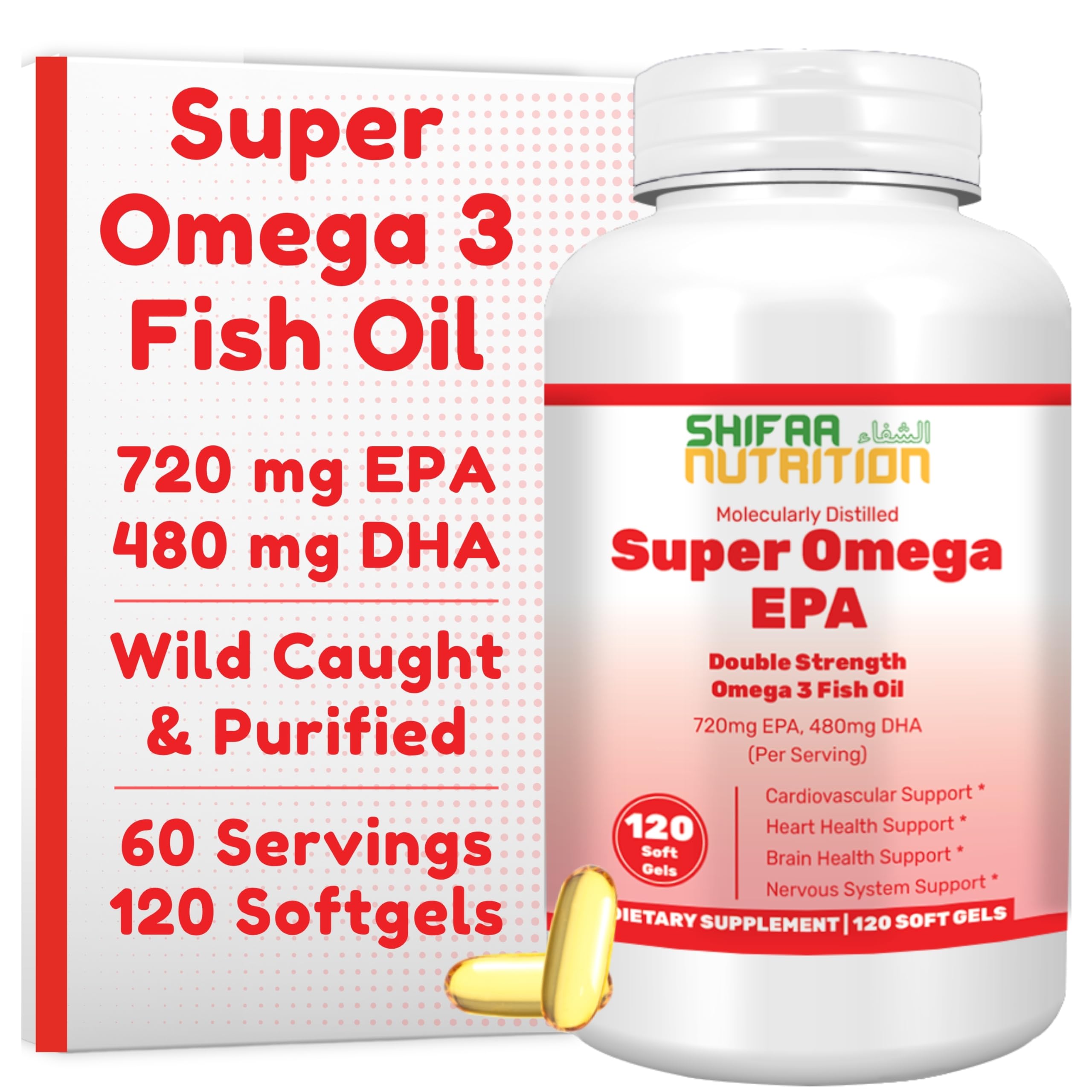 SHIFAA NUTRITION Omega-3, Double Strength