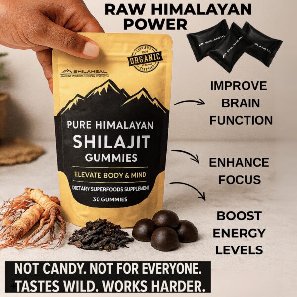 Version 1.0.0 Etiqueta frontal SHILAHEAL Shilajit Gomitas