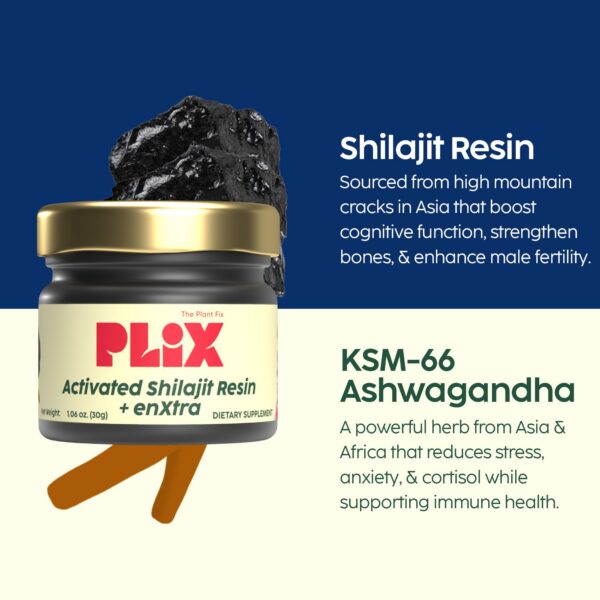 Shilajit con Ashwagandha y Fenogreco para equilibrio hormonal
