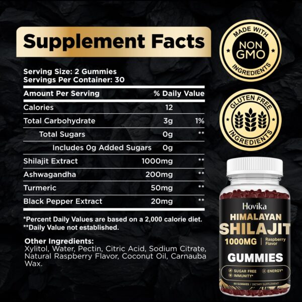 Version 1.0.0 Etiqueta del producto shilajit gummies 1000 mg