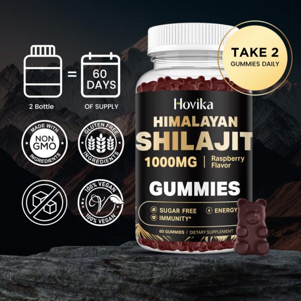 Version 1.0.0 Gomitas de shilajit en primer plano