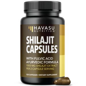 Shilajit HAVASU Nutrition frasco y etiqueta