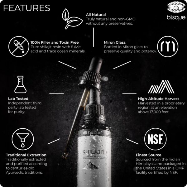 Shilajit Himalaya antioxidantes y minerales traza Blisque 2 oz