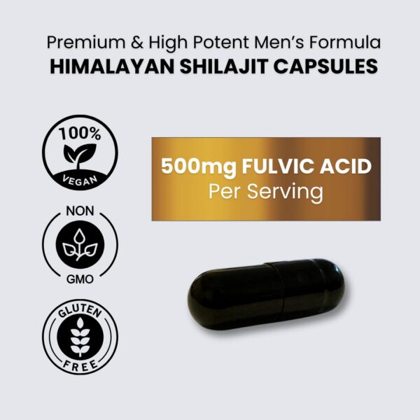 Shilajit Himalaya LIVS en cápsulas para vitalidad y resistencia masculina