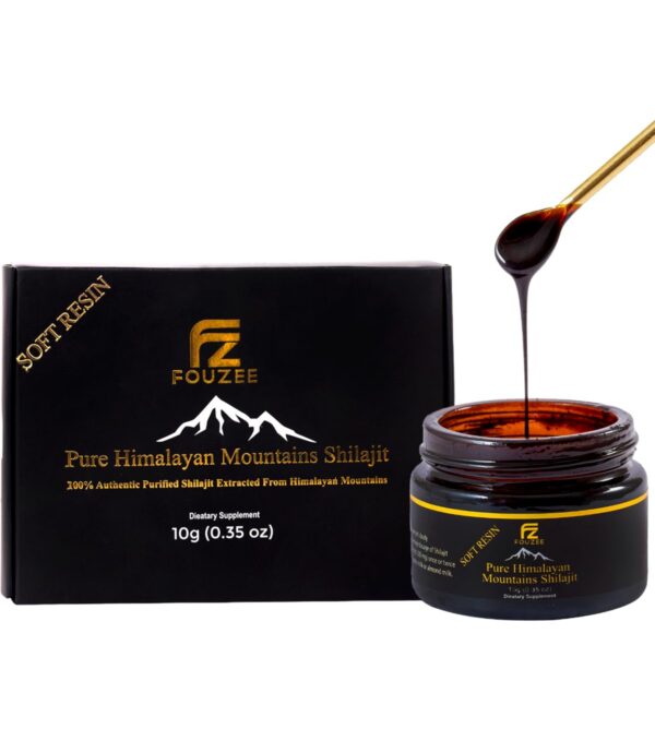 Frasco con resina natural de Shilajit puro Himalaya para energía