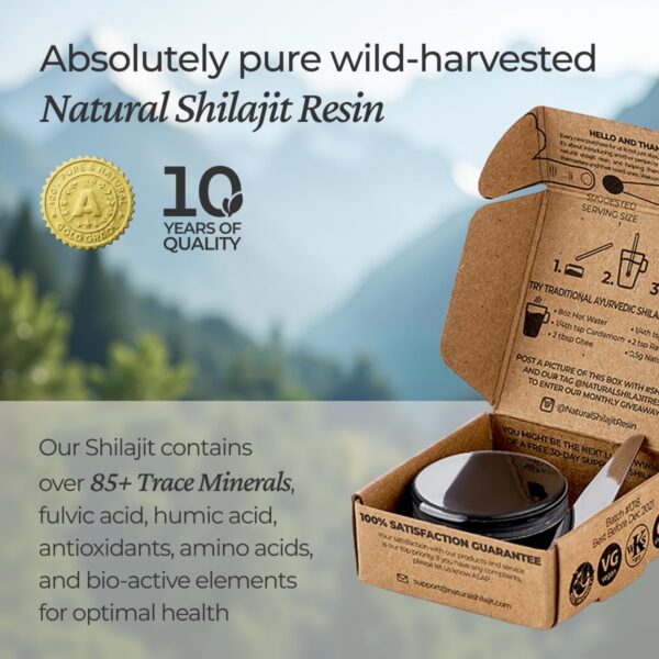 Shilajit puro para hombres y mujeres con nutrientes vegetales