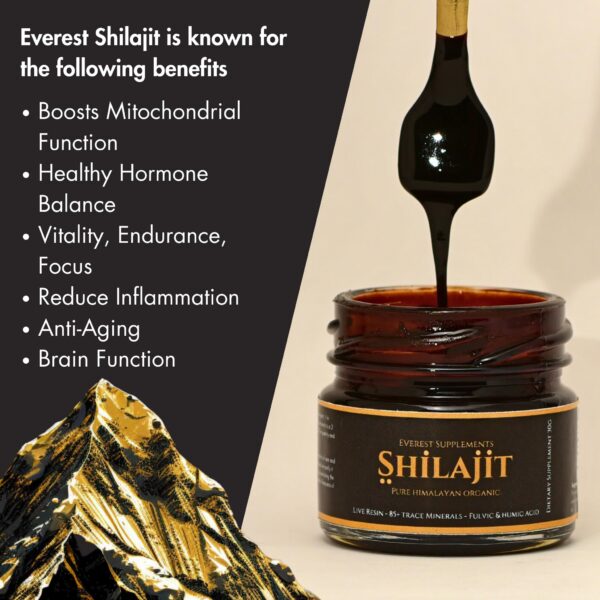 Etiqueta con minerales de Shilajit resin