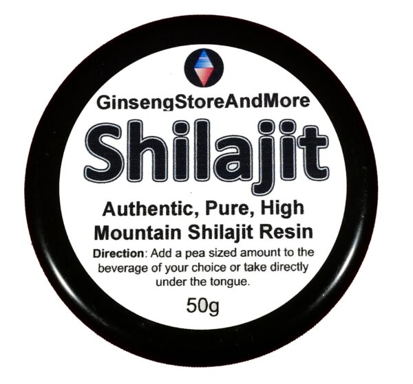 Shilajit frasco con etiqueta