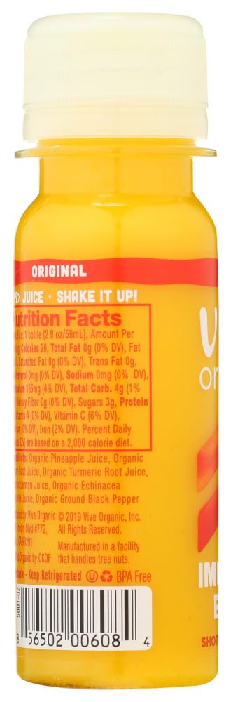 Shots inmunidad Vive Organic con jengibre y cúrcuma