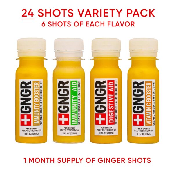 Shots naturales de jengibre prensado en frío +GNGR