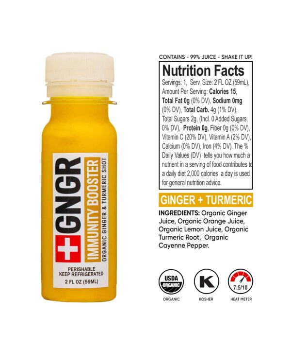 Shots orgánicos para apoyo digestivo e inmunidad +GNGR