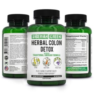Siberian Green Herbal detox colon 90 cápsulas envase frontal