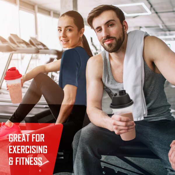 Botella shaker roja con tapa