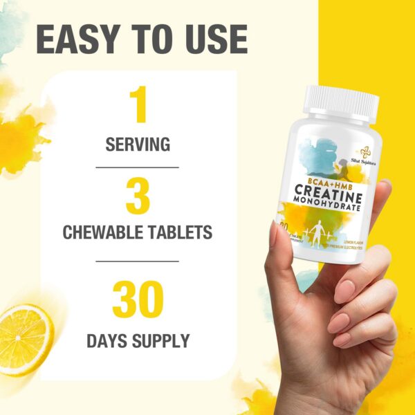 Etiqueta del producto con información de creatina monohidratada