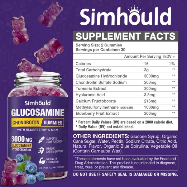 Simhould Glucosamina Condroitina gomitas detalle